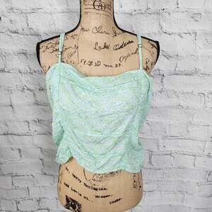 BP womens floral cropped top Sz 1X spaguetti straps ACL